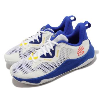 Under Armour 籃球鞋 Curry HOVR Splash 3 AP 男鞋 白 藍 緩震 子系列 運動鞋 UA 3026275100