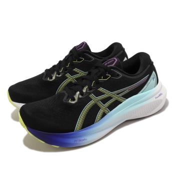 Asics 慢跑鞋 GEL-Kayano 30 D 寬楦 女鞋 黑 藍 支撐 4D引導穩定系統 亞瑟士 路跑 1012B503003