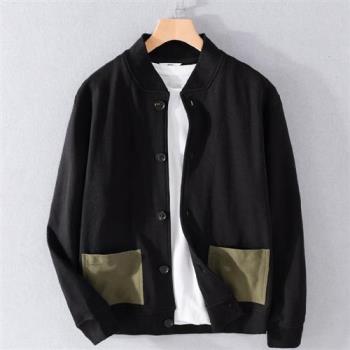 【巴黎精品】棒球外套休閒夾克-日系純棉寬鬆針織男外套a1bv52