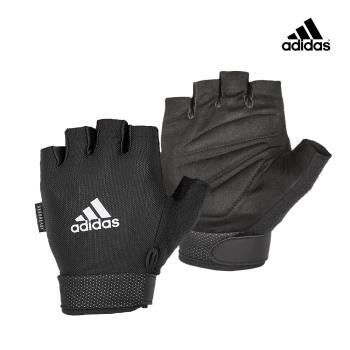 Adidas 可調式透氣短指訓練手套-白(S-XL)