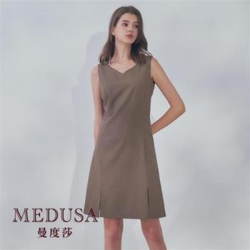 現貨【MEDUSA 曼度莎】卡其棕西裝背心洋裝（M-XL）｜女西裝洋裝 連身裙
