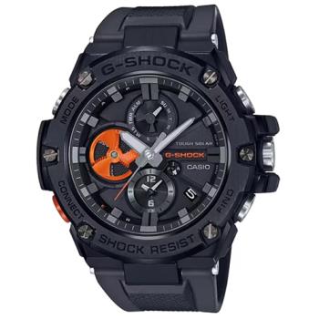 【CASIO 卡西歐】G-SHOCK 藍牙太陽能手錶-黑橘_ GST-B100B-1A4_53.8mm