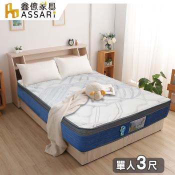【ASSARI】瑞士山寧泰天絲記憶棉強化側邊獨立筒床墊(單人3尺)