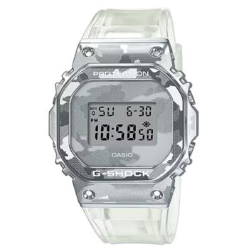 【CASIO 卡西歐】 G-SHOCK 冰酷迷彩半透明電子錶-銀_GM-5600SCM-1_43.2mm