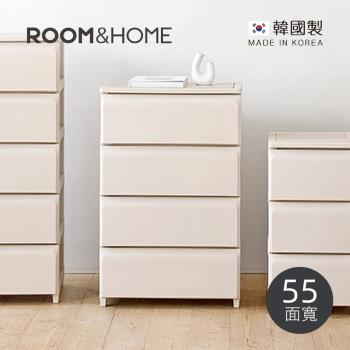 韓國ROOM&HOME 韓國製55面寬四層抽屜收納櫃(木質天板)-DIY-多色可選