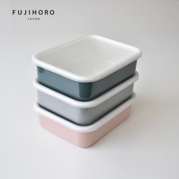 【富士琺瑯FUJIHORO】COTTON琺瑯烘焙保鮮盒淺型(L)1.35L(粉/藍/灰)