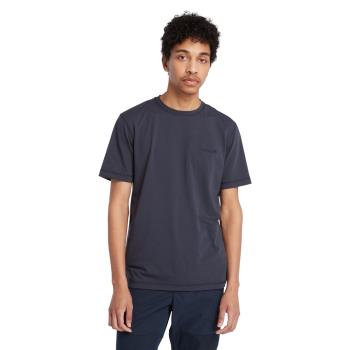 Timberland 男款深藍色胸前品牌標誌吸濕排汗短袖T恤|A2NYH433