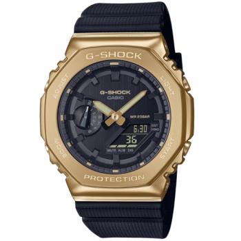 【CASIO 卡西歐】 G-SHOCK 黑金時尚 高調奢華 金屬錶殼 八角形錶殼 GM-2100G-1A9_44.4mm