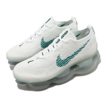 Nike 休閒鞋 Air Max Scorpion FK 男鞋 白 藍綠 氣墊 針織鞋面 Geode Teal DJ4701-100