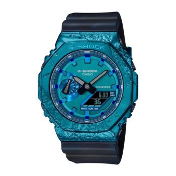 【CASIO 卡西歐】G-SHOCK 40週年限定 探險家之石系列 炫藍 堇青石 金屬錶殼 八角形錶殼 GM-2140GEM-2A_44.4mm
