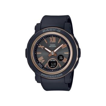 【CASIO 卡西歐】BABY-G 羅馬字雙顯手錶 黑 BGA-290-1A_41.5mm