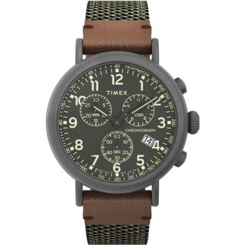【TIMEX】天美時 週末系列  41 毫米橄欖綠三眼計時手錶  (灰綠TXTW2U89500)
