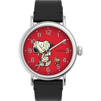 【TIMEX】天美時 x SNOOPY 限量聯名系列 可愛繃帶款手錶 -紅x黑/40mm (TXTW2U86000)