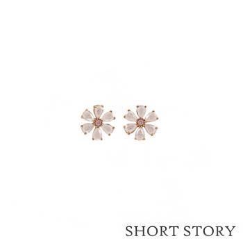 澳洲 Short Story 綻放花朵鍍玫瑰金耳環
