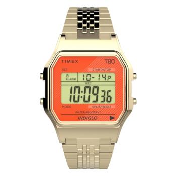 【TIMEX】天美時  T80多彩電子錶 (橘/金 TXTW2V19500)