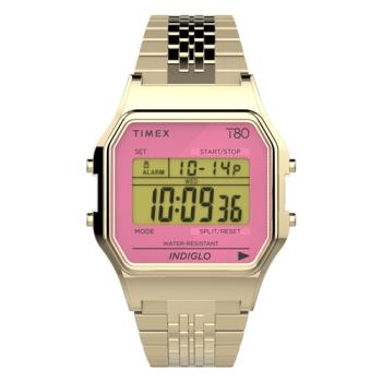 【TIMEX】天美時 T80多彩電子錶 (粉/金 TXTW2V19400)