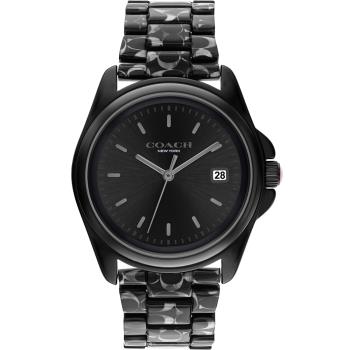 COACH 珍妮佛羅培茲廣告款 Tortoise Logo鍊帶女錶-黑 CO14504186