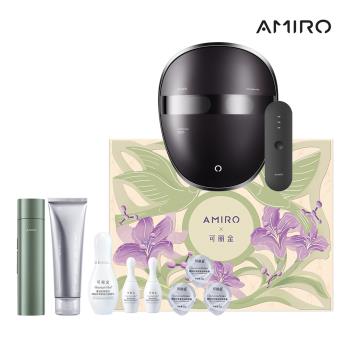 【AMIRO】嫩膚時光面罩 +【AMIRO】限量聯名款 時光機 拉提美容儀 R1 PRO MAX套裝禮盒-可麗金綠(拉提 緊緻 嫩膚 電子面膜 細紋）