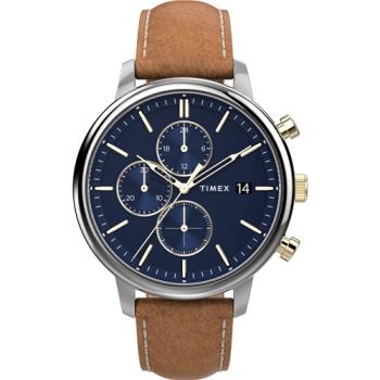 【TIMEX】天美時 風格系列 三眼雅仕手錶 ( 深藍 /金銀 / 棕 TXTW2U39000)