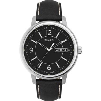 【TIMEX】天美時 風格系列  日期星期顯示  細緻紳士手錶  (銀x黑 TXTW2V29200)