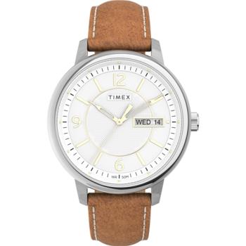 【TIMEX】天美時 風格系列 日期星期顯示 細緻紳士手錶  (銀x白 TXTW2V28900)