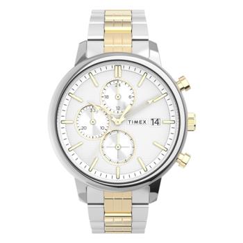 【TIMEX】天美時 風格系列 三眼雅仕手錶 (銀x金 TXTW2V01800)