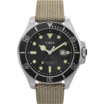 【TIMEX】天美時 風格系列 紳士手錶-黑x卡其 (TXTW2U81800)