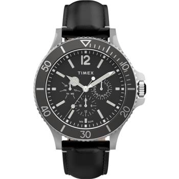【TIMEX】天美時 風格系列 三眼經典紳士手錶 ( 黑 / 銀 TXTW2U12900)