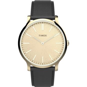 【TIMEX】天美時 風格系列 超薄時尚手錶 (香檳金x黑 TXTW2V43500)