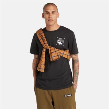 Timberland 男款黑色印花LOGO短袖T恤|A6JY5001
