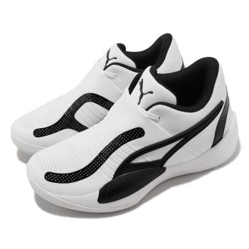 Puma 籃球鞋 Rise Nitro 男鞋 白 黑 氮氣中底 針織鞋面 37701209