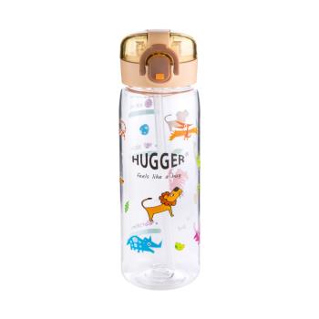 【HUGGER】彈蓋吸管水壺 500ml 動物世界 (透明大容量Tritan兒童隨身瓶)