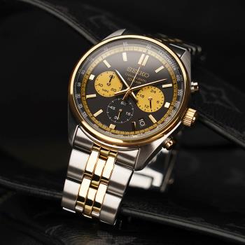 SEIKO 精工 CS系列金色熊貓錶計時手錶-41.5mm(SSB430P1/8T63-00W0KS)