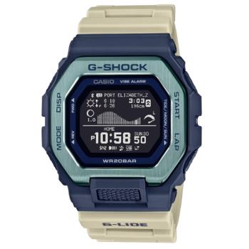 【CASIO 卡西歐】G-SHOCK G-LIDE系列經典設計衝浪者潮汐電子錶_白X藍_GBX-100TT-2_46mm