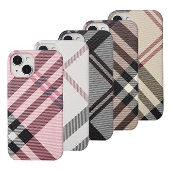Aguchi 亞古奇 Apple iPhone 14 Plus (6.7吋) 英倫格紋氣質背蓋手機殼/保護殼 獨家限量發行