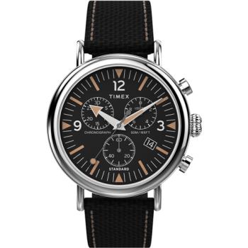 【TIMEX】天美時 復刻系列  41 毫米 撞色三眼計時手錶  (銀x黑 TXTW2V43700)