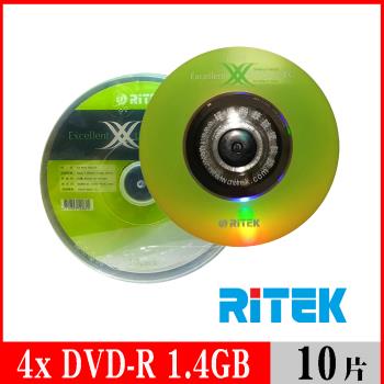 RITEK錸德 4x DVD-R 1.4GB X版 (8公分)/10片布丁桶裝