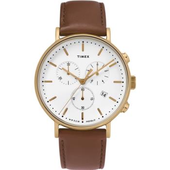 【TIMEX】天美時 復刻系列 三眼計時復古手錶  (棕/白TXTW2T32300)