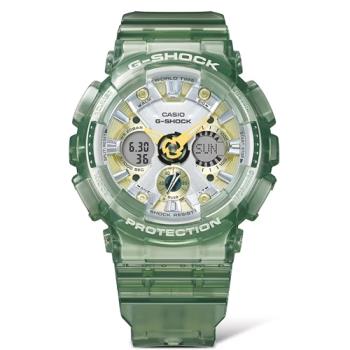 【CASIO 卡西歐】 G-SHOCK 金屬光澤 半透明雙顯手錶-透綠_GMA-S120GS-3A_45.9mm