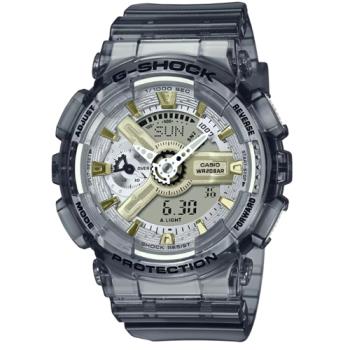 【CASIO 卡西歐】 G-SHOCK 金屬光澤 半透明雙顯手錶-透灰_GMA-S110GS-8A_45.9mm