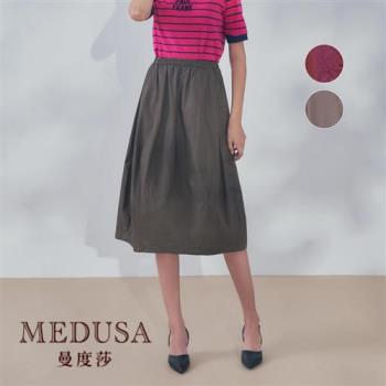 現貨【MEDUSA 曼度莎】褶子裝飾鬆緊花苞裙 - 2色（M-XL）｜中長裙 鬆緊腰頭