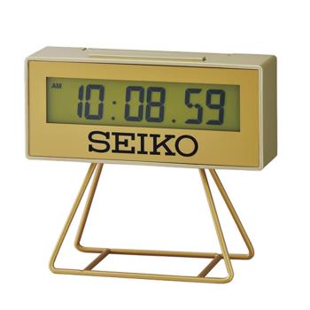 SEIKO 精工 城市路跑電子桌鐘鬧鐘-金色 QHL062G