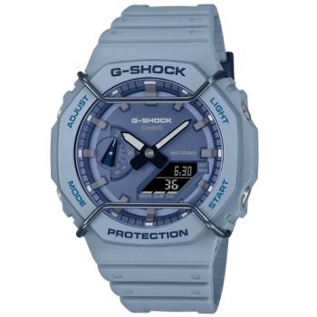 【CASIO 卡西歐】G-SHOCK 啞光金屬雙顯手錶 GA-2100PT-2A_45.4mm