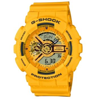 【CASIO 卡西歐】G-SHOCK&amp;BABY-G 甜蜜情人 亮眼蜂蜜黃 人氣雙顯 對錶 SLV-22A-9A_51.2/43.3mm