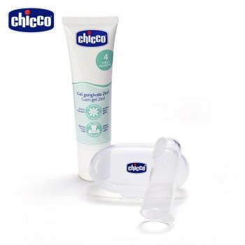 chicco-寶貝長牙舒緩清潔組-多功能凝膠及指套牙刷