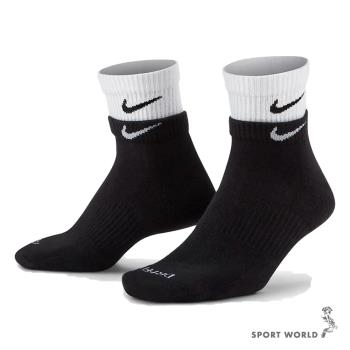Nike 襪子 短襪 低筒襪 雙層 黑白【運動世界】DH4058-011 -慈濟