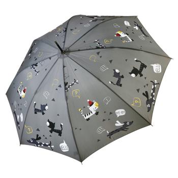 RAINSTORY雨傘-雪靴貓(灰)抗UV自動開直骨傘