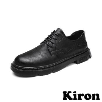 【KIRON】馬丁鞋 休閒馬丁鞋 /百搭復古擦色經典休閒馬丁鞋- 男鞋 黑