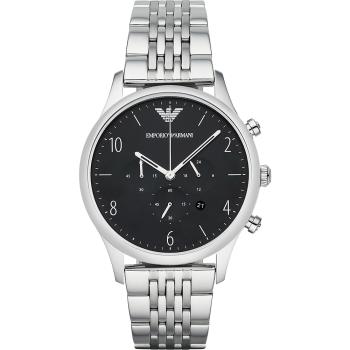 EMPORIO ARMANI Classic 紳士復刻經典計時手錶-黑 AR1863