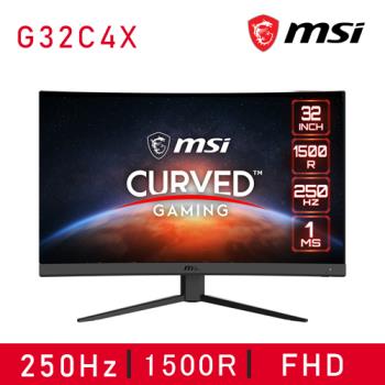 【微星】G32C4X 32型曲面電競螢幕顯示器 (1500R/250Hz/1ms/減藍光)